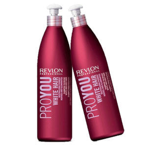 Duo shampooings Revlon Proyou cheveux blancs-gris 2x350 ml